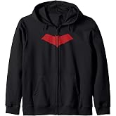 DC Comics Batman Red Hood Bat Logo Front And Back Zip Hoodie