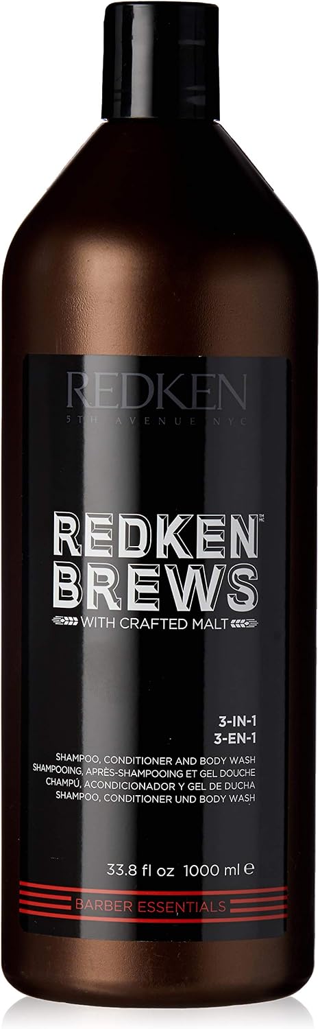 Redken Brews Mens 3 In 1 Shampoo Conditioner And Body Wash 1000ml, no Colour, 1 l (Pack of 1)