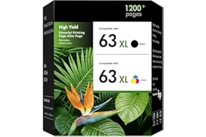 63XL Ink Cartridge Compatible Replacement for HP 63 XL Combo Pack High-Yield | Works with HP Deskjet 3630 3632 3836 3634 Envy
