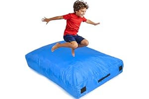 SaferBounce Crash Pad for Kids Sensory | Big 5Ft x 5Ft Or 3Ft x 4Ft | Autism Sensory Crash Mat for Jumping & Play | Crashpad | Soft Foam Landing Pad for Kids | Giant Pillow Mat | Climbing & Gymnastics