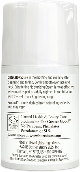 burt's bees brightening moisturizing cream