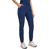 POPVIOLET High Waisted Jogger Scrub Pants for Women with 5 Pockets Drawstring Medical Work Pants Breathable