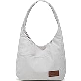 Tellrain Corduroy Tote Bag Unisex Retro Handbag Multi Pocket Shoulder Work College Satchel Compartment Messenger Purse