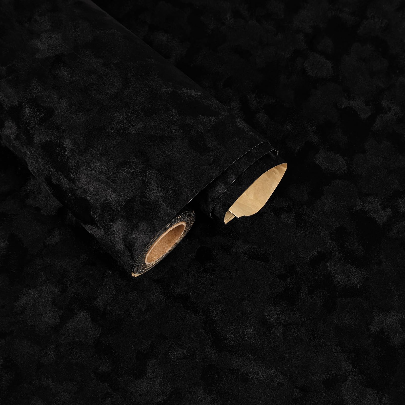 Photo 1 of FANCYEASY Black Self Adhesive Velvet Flocking Liner for Jewelry Drawer 15.7"x118" Soft Black Felt Drawer Liner Sheets Removable Peel and Stick Velvet Fabric Contact Paper for Cabinets Dresser Crafts