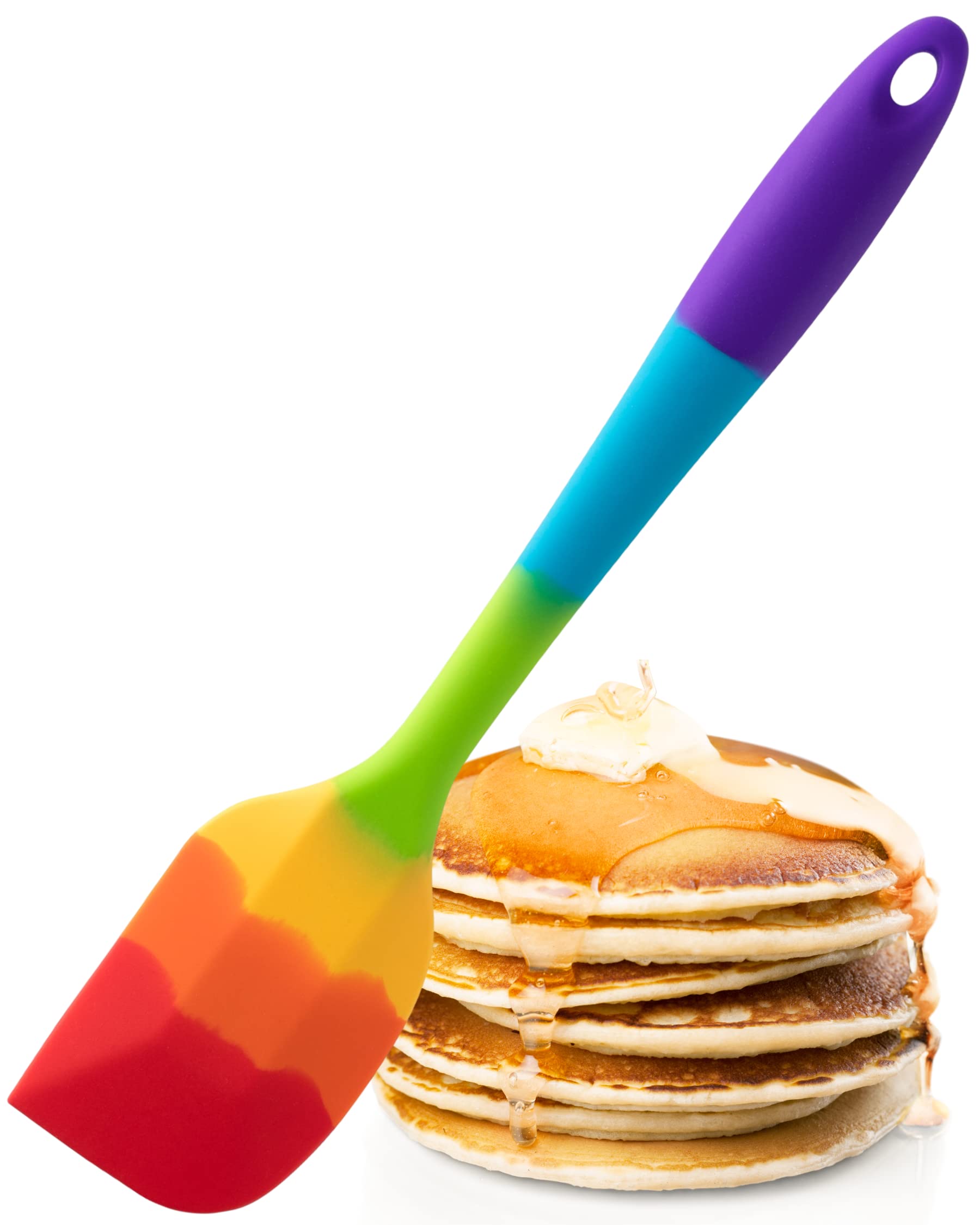 Taylors Eye Witness Large Silicone Rainbow Flexible Spatula - Dishwasher Safe, Heat Resistant (260°C/500°F)