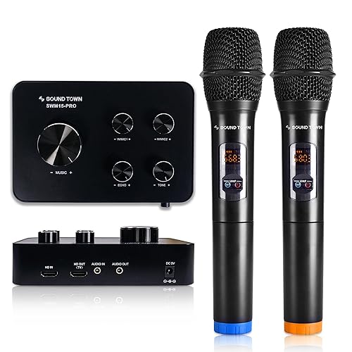 Sound Town Wireless Microphone Karaoke Mixer System with HD Audio
