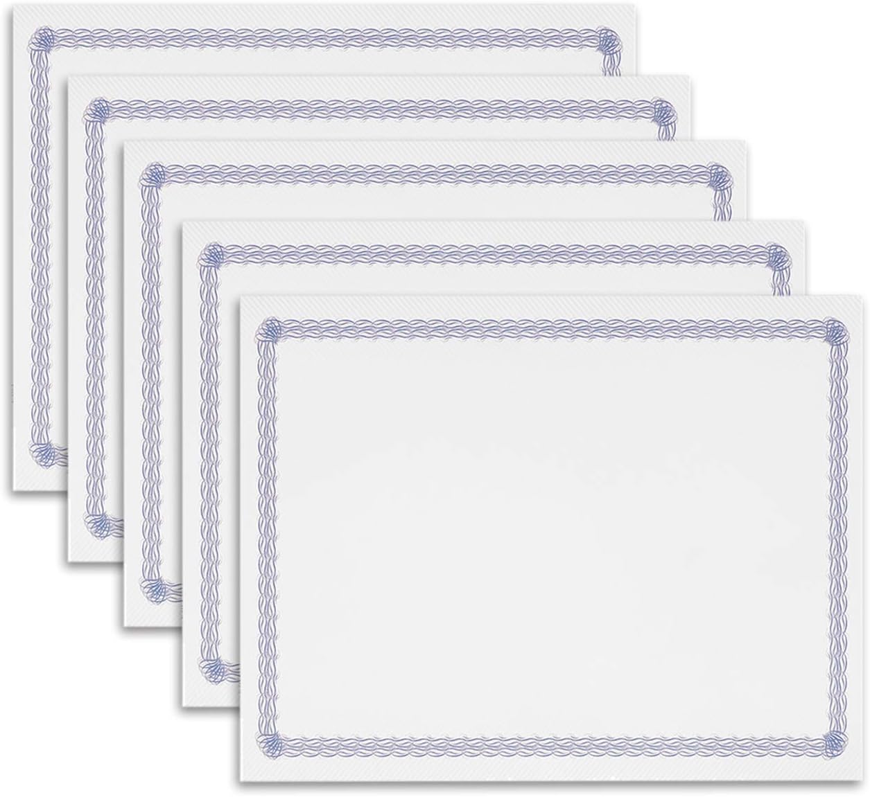 SUNEE 100 Sheet Certificate Papers Blank Blue Border
