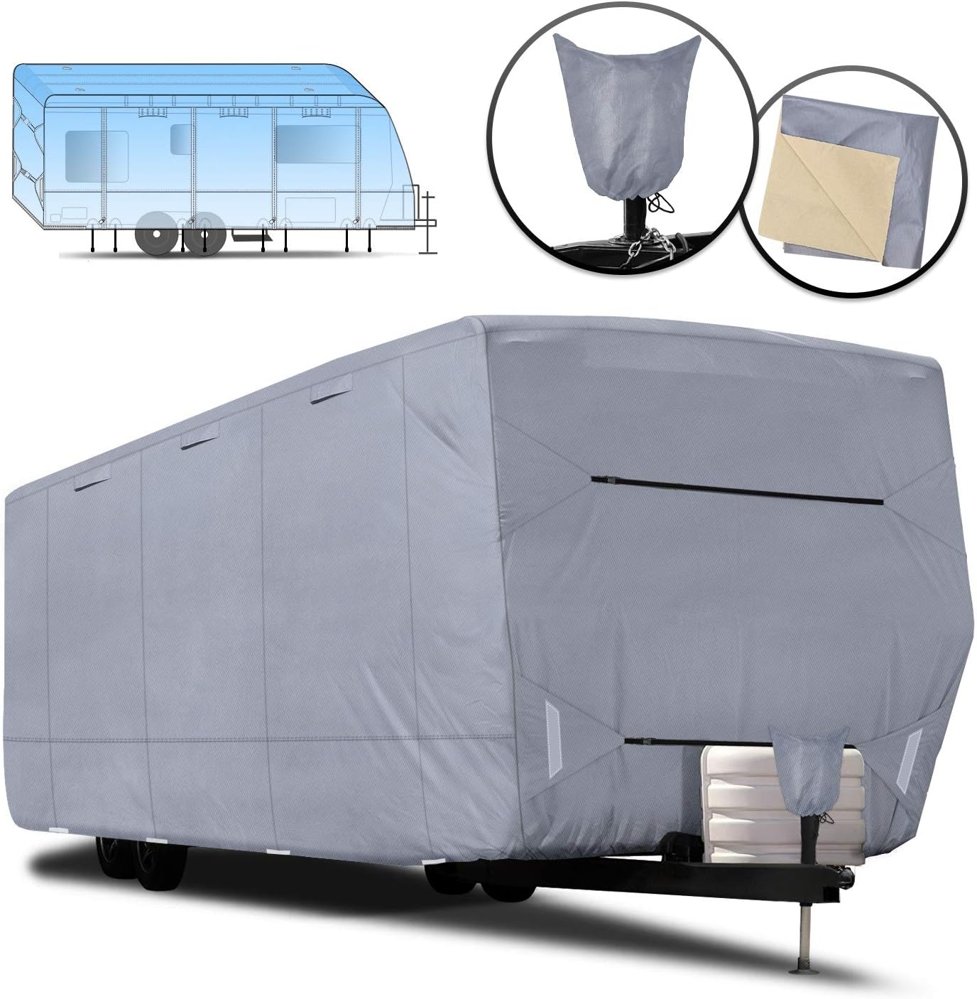 RVMasking Upgraded 100 Waterproof Oxford Travel Trailer RV