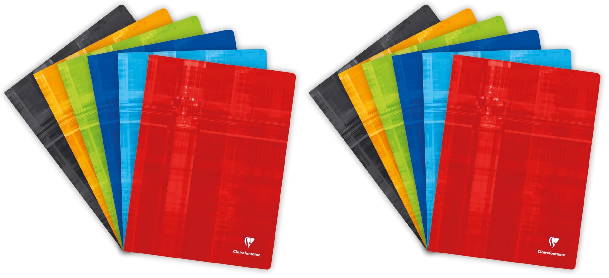 Clairefontaine - Ref 63365C - Staple bound Notebook (48 Sheets) - A4+ Size, Lined Rulings, 90gsm Brushed Vellum Paper, Laminated Cardboard Cover - Assorted Colours (Pack of 2)