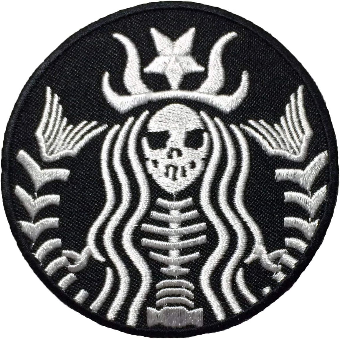 skeleton mermaid PATCH size 3 inch biker heavy metal Logo Jacket Vest shirt hat blanket backpack T shirt Patches Embroidered Appliques Symbol Badge Cloth Sign Costume Gift