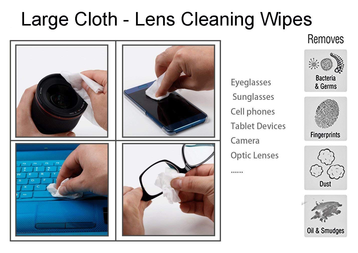 Computer Screen Wipes, 200 Monitor Wipes Premoistened Lens Cleaning Wipes Electronic Wipes for