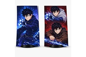 Console PS5 Cover Skin Anime Style - Red/Blue Design PS5 Skin Cover for Disc Version, PlayStation 5 Skins for Console and Con