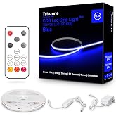 Tatazone COB Led Strip Lights with RF Remote | 16.4ft, Blue Color, Dimmable, Adhesive, for Cabinet Painting Room Bed Decor
