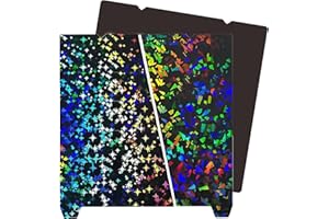 RETUXEP K1 K1C Smooth Build Plate with Magnetic Sticker Base (Rainbow Confetti PEF+Galaxy PEY),3D Printer Platform for Creality K1/ K1C/Ender-3 S1/Ender 5 S1/Ender 3 S1 Pro/Ender V3 KE/Ender3 V3 SE