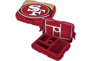 FOCO NFL Unisex-Adult Officially Licensed 2-Tone Big Logo Team Color Football Leak Proof 5 Compartment Bento Lunch Box - San Francisco 49ers