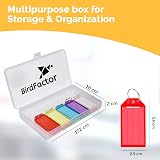 BirdFactor 25 Pack Heavy Duty Key Tags with Labels 5 Colours Plastic Box view 2