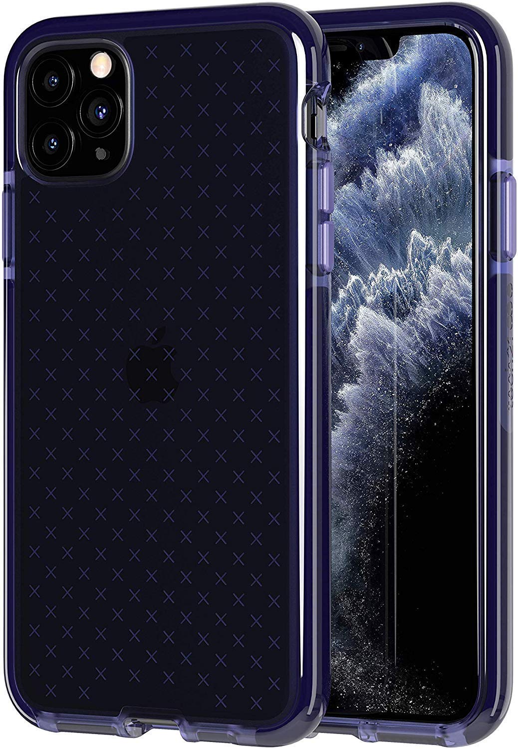 Tech21 Protective Apple iPhone 11 Pro Case Thin Patterned Back Cover with FlexShock - Evo Check - Indigo