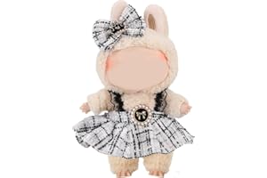 LUKAX Clothes for 17cm Doll, 2 PCS Cute Chic Style Hair Clip & Dress Set, Dress up Outfit Exquisite Accessories for Dolls