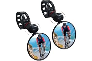 Bike Mirrors 2pcs HD Bicycle Rear View Mirror 360 Degree Adjustable Rotatable Handlebar Mirror Universal Blast-resistant Shoc