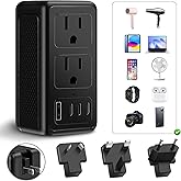 Upgraded 2000W 220V to 110V Voltage Converter US to Europe, Power Converter Adapter Combo for Hair Dryer, Power Converter European Travel Converter with 1 USB A 3 Type C for 160 Countries (3C1U)