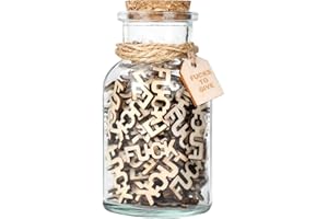 RIOGREE Birthday Gag Gifts for Women Men Adults Her Him, Jar of Wooden Cutout Letter Piece (5oz) - White Elephant Gifts for Friend Coworker Funny Presents Ideas for Christmas Valentines Anniversary Retirement