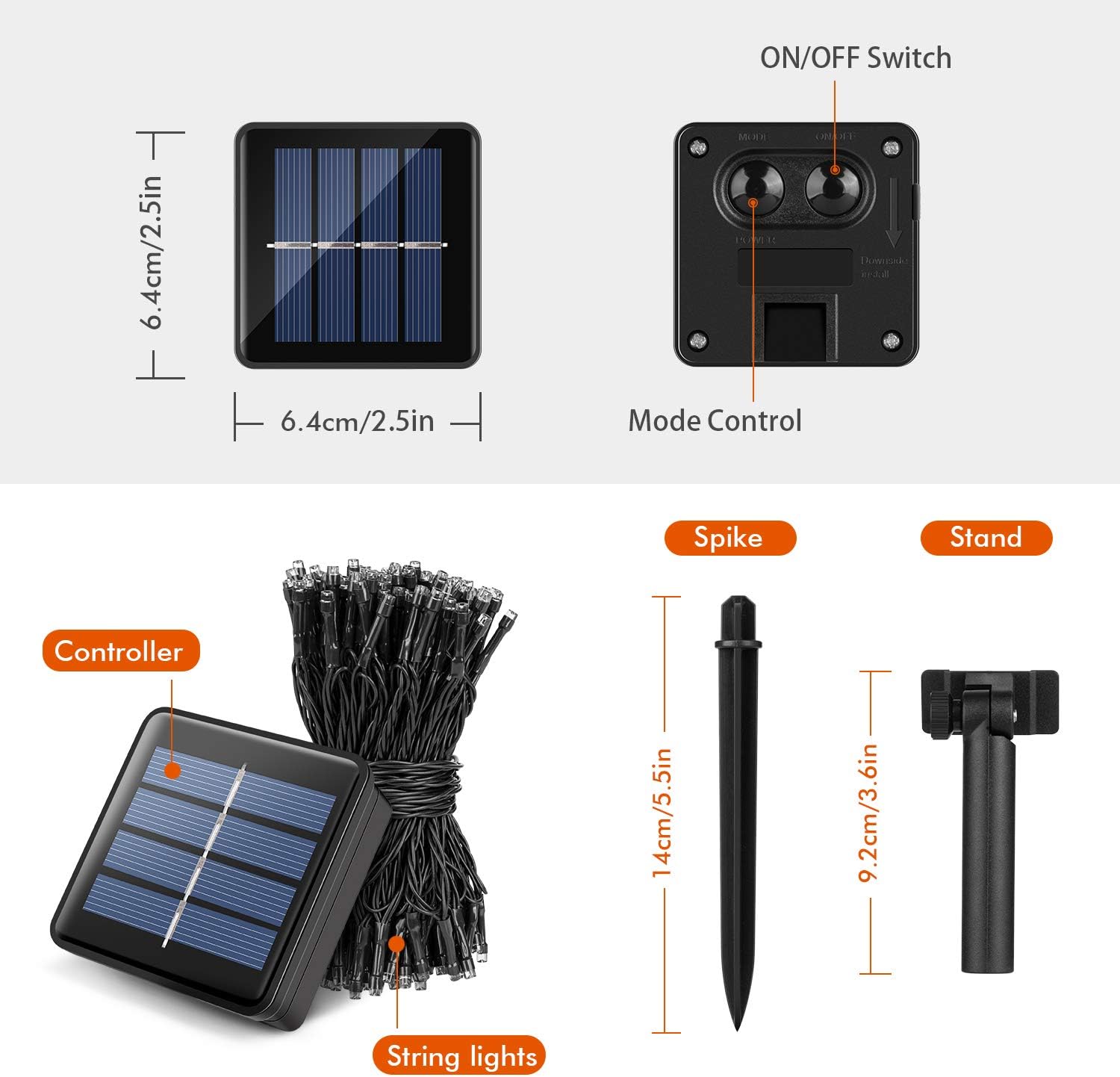 Koxly Solar String Lights, 72FT 200 LED 8 Modes Solar Powered Christmas Lights Outdoor String Lights Waterproof Fairy Lights for Garden, Party, Wedding, Xmas Tree - - 