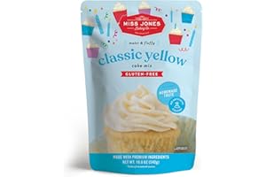 Miss Jones Baking Gluten-Free Classic Yellow Cake Mix - Certified Gluten Free & Made with Premium Ingredients, Easy To Bake Desserts & Treats, Moist & Delicious, 19 Ounce (Pack of 1)