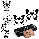 Butterfly Wind Chimes for Outside, Butterfly Gifts for Women Men Mom Grandma Birthday, 37" Windchimes Hanging Outdoors Garden Decor, Home Patio Garden Porch Yard Decorations