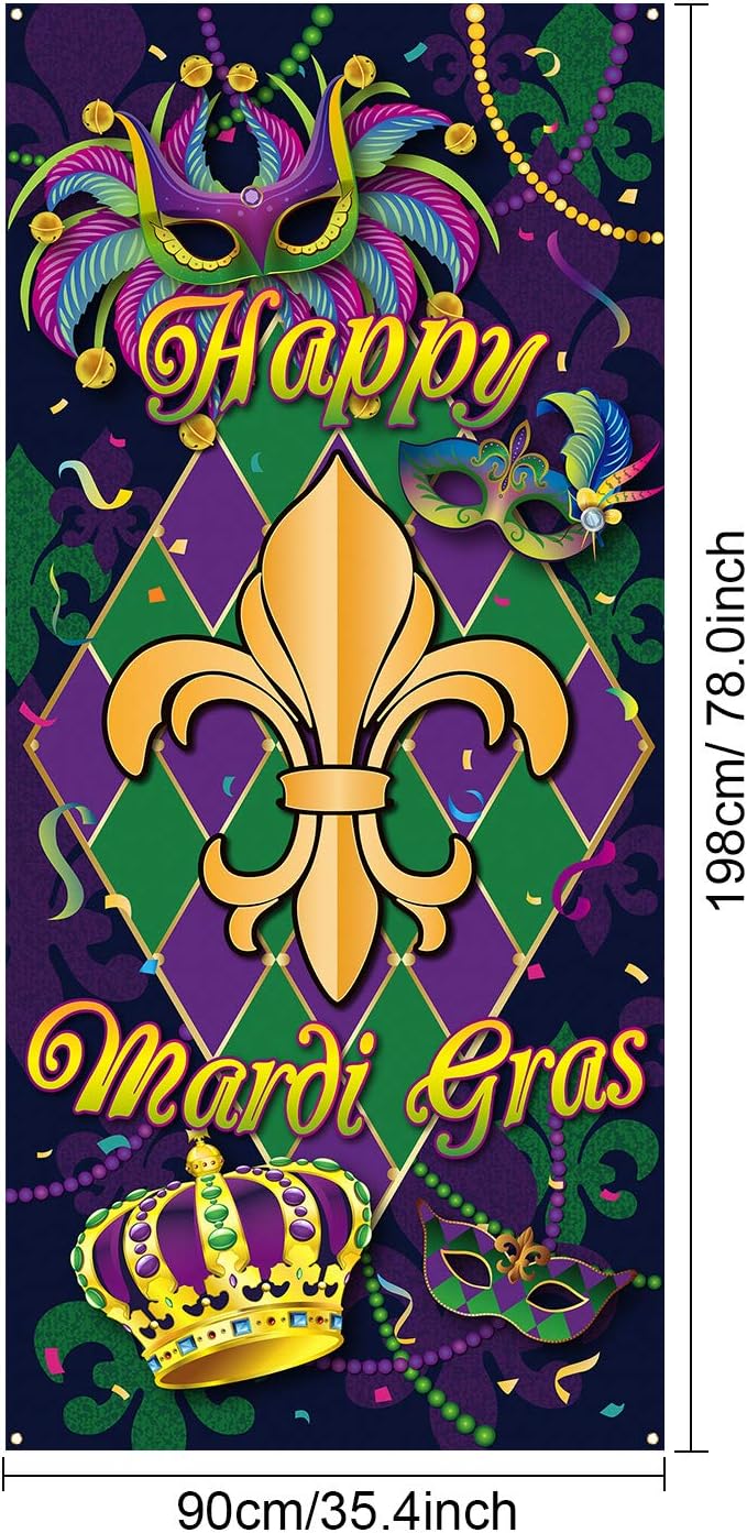 Mardi Gras Carnival Door Cover - Image 3