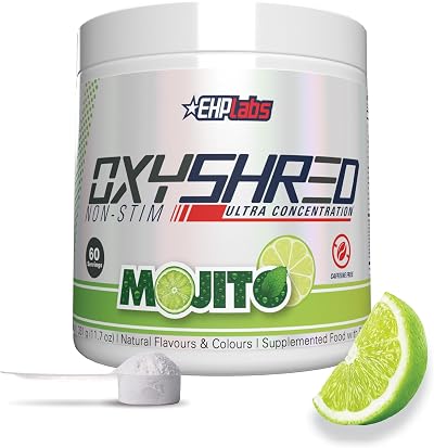 EHP Labs OxyShred Non Stimulant Thermogenic Pre Workout Mojito 60 Servings