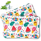 Lunch Box Ice Packs for Kids, 2 Pack &ndash; Soft When Frozen Slim Flexible Reusable BPA-Free Gel Freezer Packs for Lunch Bags, Coolers, Bumps &amp; Bruises, School, Work, Picnic &amp; Travel (White)