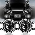 AUDEXEN LED Fog Lights with DRL Compatible with Camry Highlander Corolla Prius, Passenger and Driver Side Led Fog Lamps Compatible with Lexus GS IS LX RX ES CT