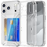 AICase Compatible with iPhone 17 Pro Case with Card Holder Clear, Slim Thin Lightweight Transparent Wallet TPU Protective Phone Case with Credit Card Slot Compatible with iPhone 17 Pro