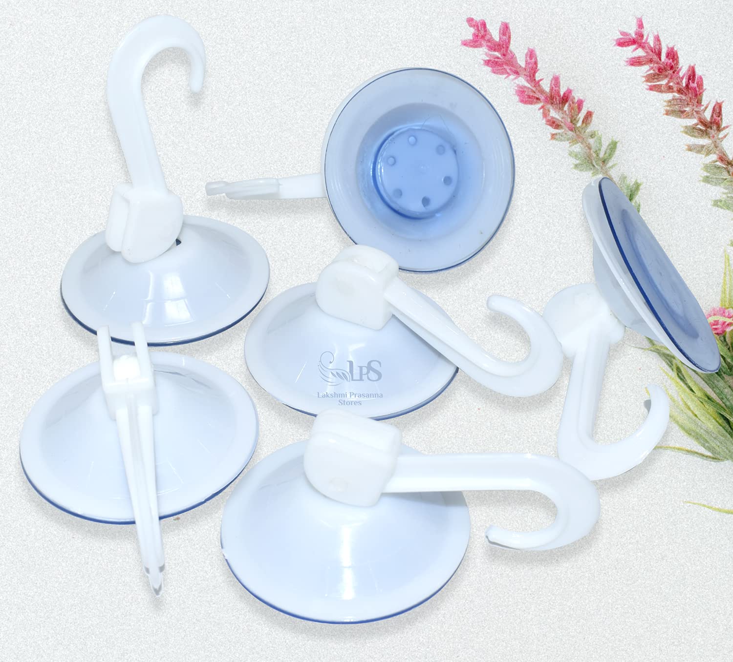 LADYWISH 65mm Dia Pack of 12 Pcs White Glass Hooks Vacuum Wall Sucker