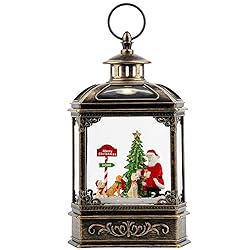 Christmas Snow Globe Lantern Water Glittering Santa