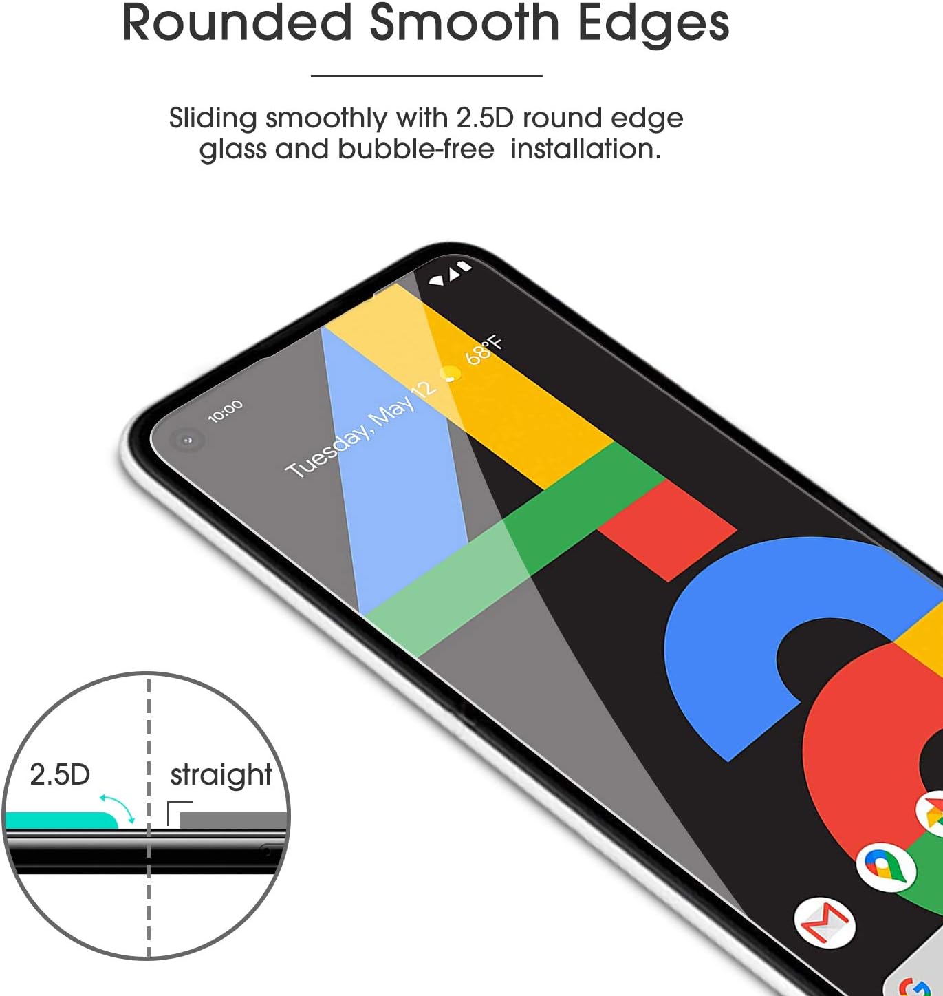 [4 Pack] OMOTON Screen Protector for Google Pixel 4a, Scratch Resistant/Easy-Install/Bubble Free/Tempered Glass Screen Protector Compatible with Google Pixel 4a