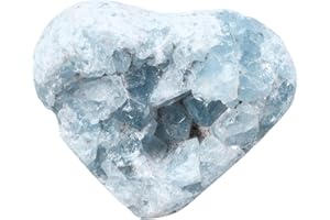 dssmboom Natural Rough Blue Celestite Crystal Mineral Specimen for Crystal Collection, Irregular Geode Celestine Raw Stone for Home Office Decor & Chakra Balancing, 1.18"-1.97"