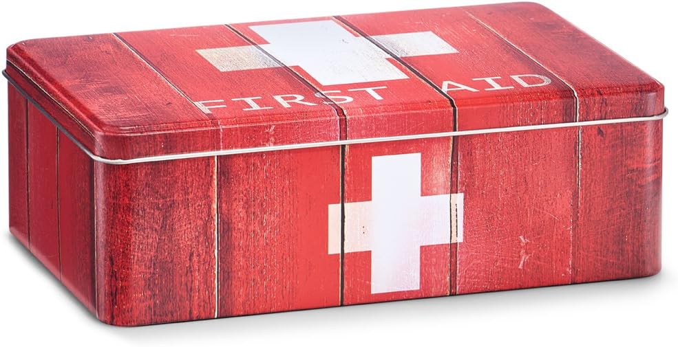 Zeller 19232 Medizin-Box "First Aid", Metall, rot, ca. 20 x 13 x 6,8 cm