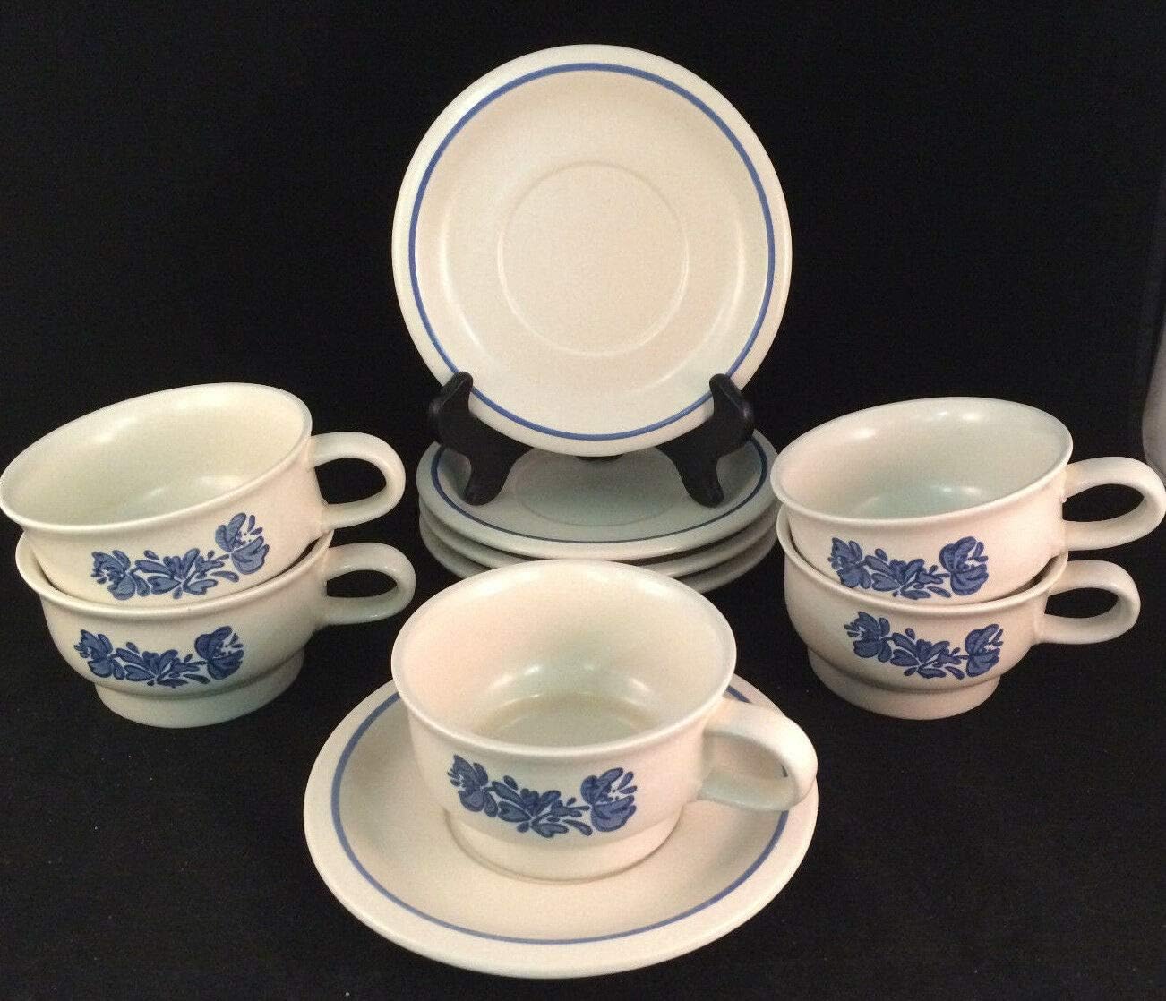 Lot of 5 Sets of Pfaltzgraff USA Yorktowne Pattern Cups & Saucers