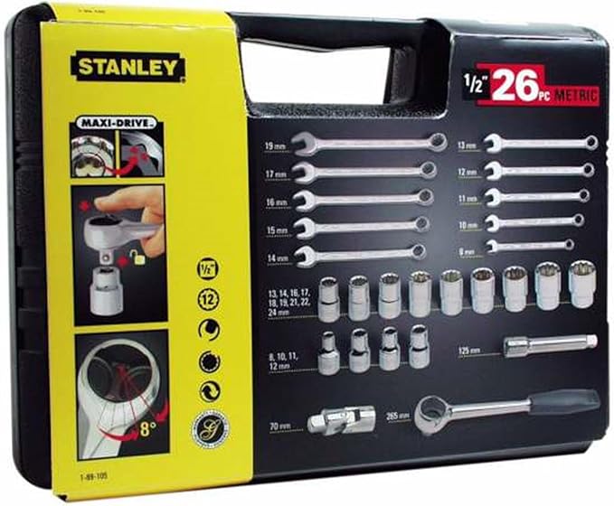 Stanley Socket Spanner Set 1/2 Inch, 189105 Amazon.co.uk DIY & Tools