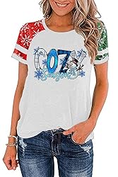 Ovazly Christmas Shirt for Women Raglan Sleeve