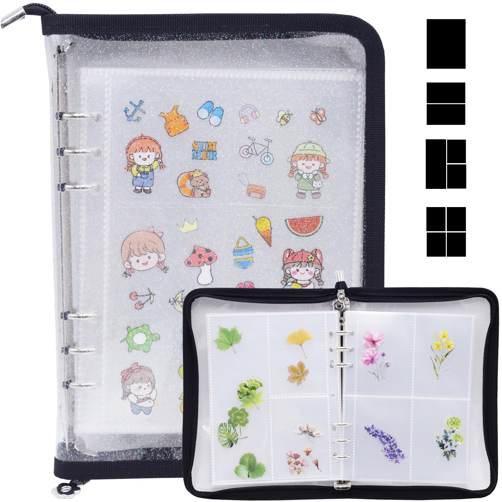 DOUBFIVSY Sticker Storage Organizer, Clear A5 Sticker Album for ...