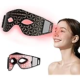 JVV Red Light Therapy for Eyes, 5 Modes Under-Eye Red Light Eye Mask, Eye Massager for Fine Lines Eye Bags and Dark Circles for Men and Women