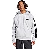 adidas mens Essentials 3-stripes Fleece Full-zip Hooded Track Top