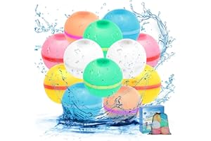 ANPOLE Reusable Water Balloons, Magnetic Self-Sealing Water Bomb for Kids & Adults, Summer Beach Party Pool Toys, Refillable Water Balls for Outdoor Activities (12 PCS)
