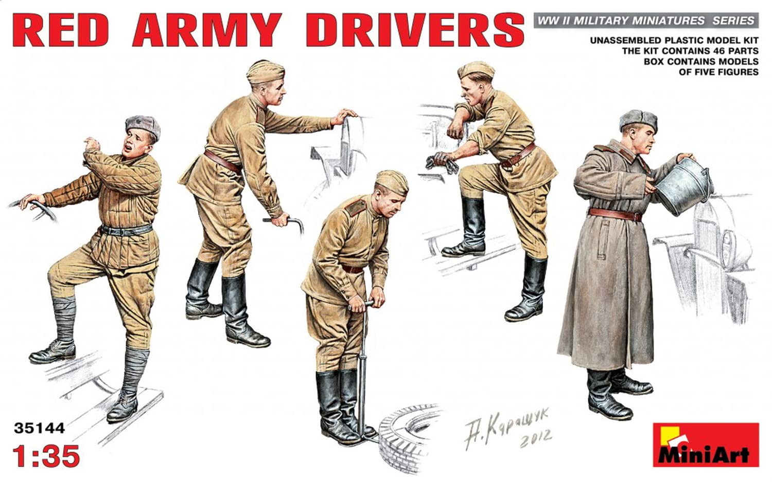Miniart 1:35 Scale Red Army Drivers Plastic Model Kit