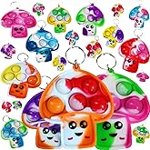30 Packs Mini Backpack Pop Fidget Bubble Toys, Bulk Mushroom Classroom Students Prizes Birthday Party Favors Gifts