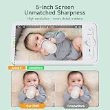 ARENTI 1080P Wifi Baby Monitor with Camera App Night Vision 5 inch PTZ Battery view 2
