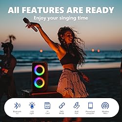 Karaoke Machine, Portable Bluetooth Speaker, PA