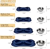 Hubulk 2 Stainless Steel Pet Bowls No Spill Non-Skid Mat Medium Navy view 4